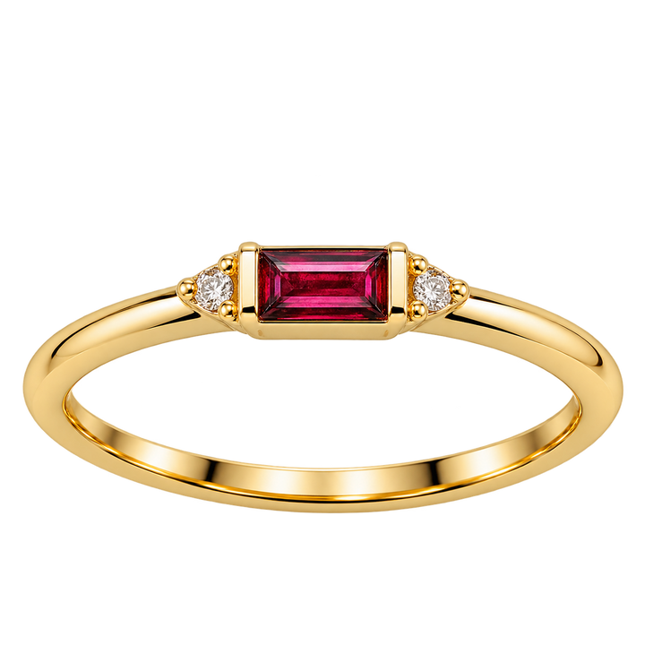 Garnet Ring with Diamond Accents