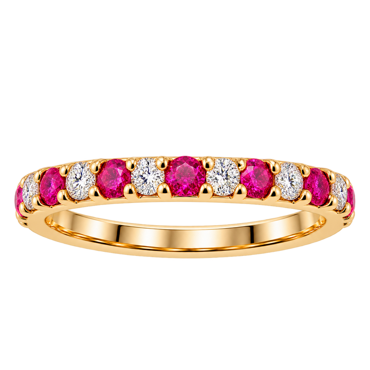 Alternating Diamond and Ruby Band