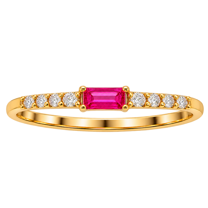 Baguette Ruby and Diamond Ring