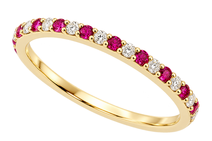 Alternating Diamond and Ruby Band