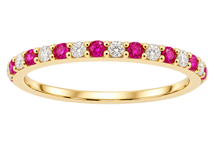 Alternating Diamond and Ruby Band