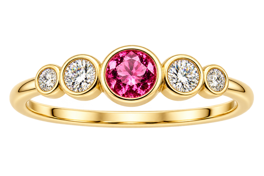 Diamond and Pink Tourmaline Ring