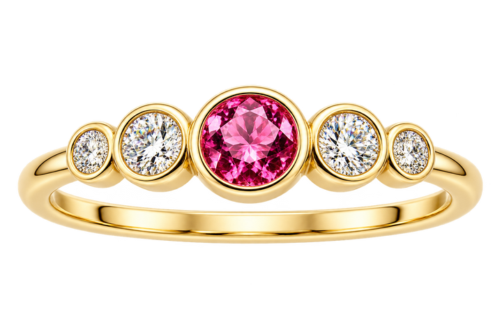 Diamond and Pink Tourmaline Ring
