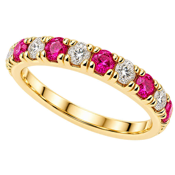 Alternating Diamond and Ruby Band