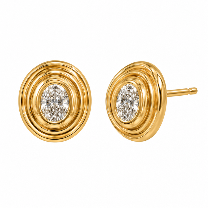 Oval Diamond Studs