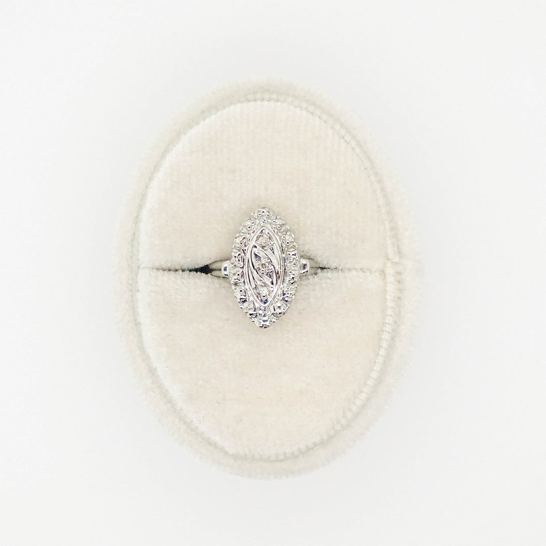 Marquise Shaped Ring with Diamond Accents