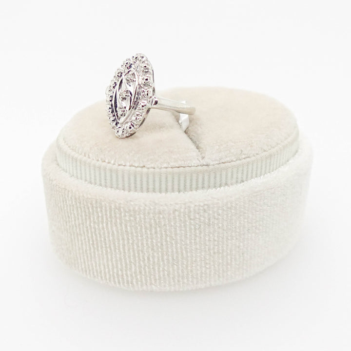 Marquise Shaped Ring with Diamond Accents