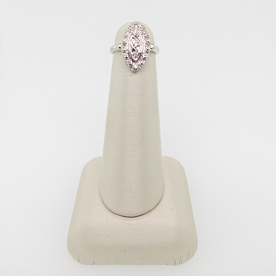 Marquise Shaped Ring with Diamond Accents