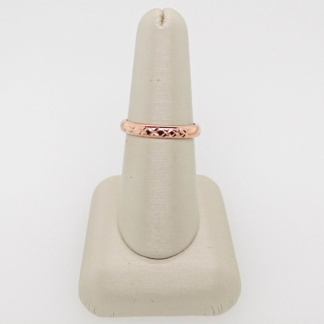 Rose Gold Etched Dome Band