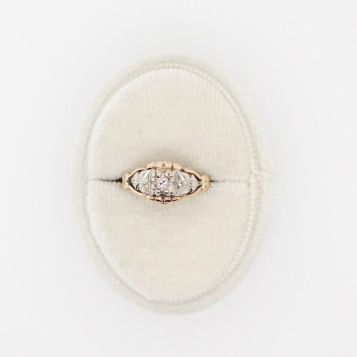 Two-Tone Art Deco Style Diamond Ring