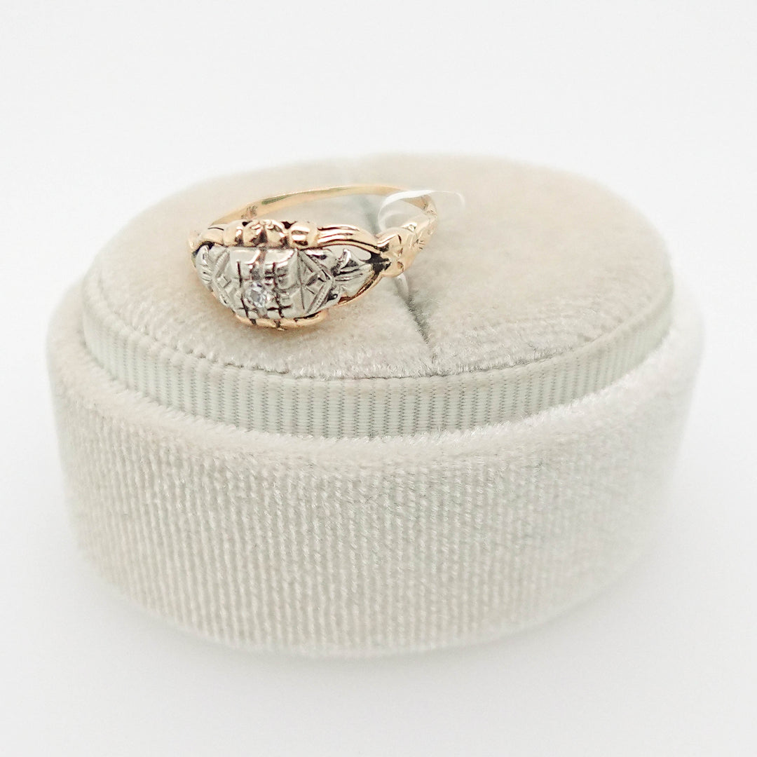 Two-Tone Art Deco Style Diamond Ring