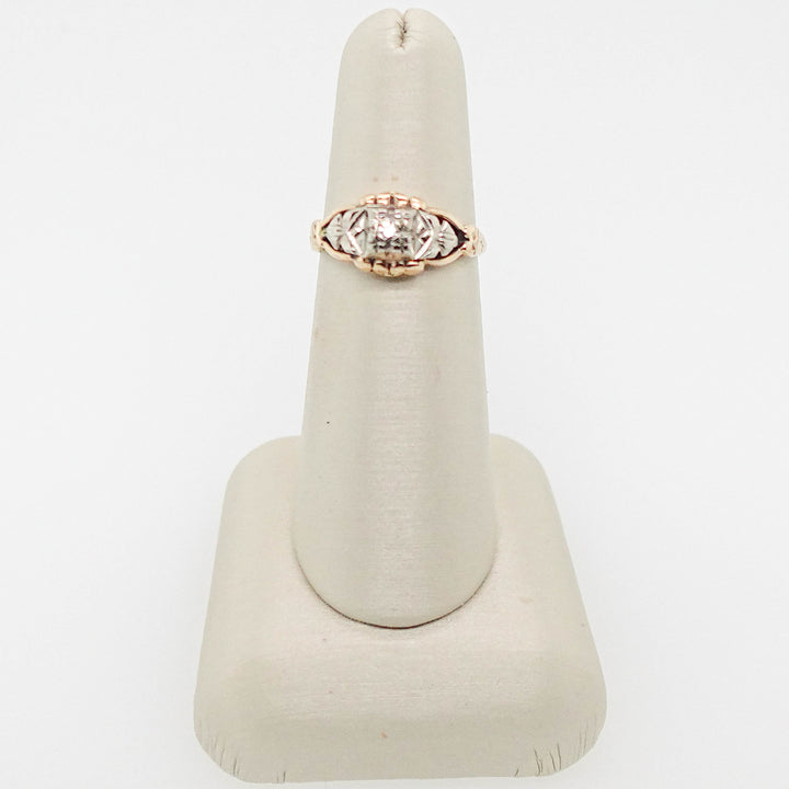 Two-Tone Art Deco Style Diamond Ring