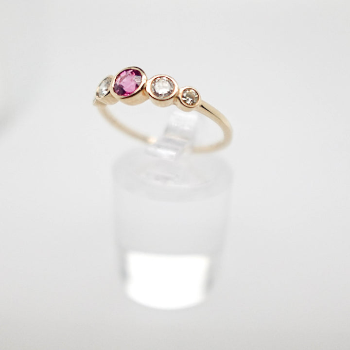 Diamond and Pink Tourmaline Ring