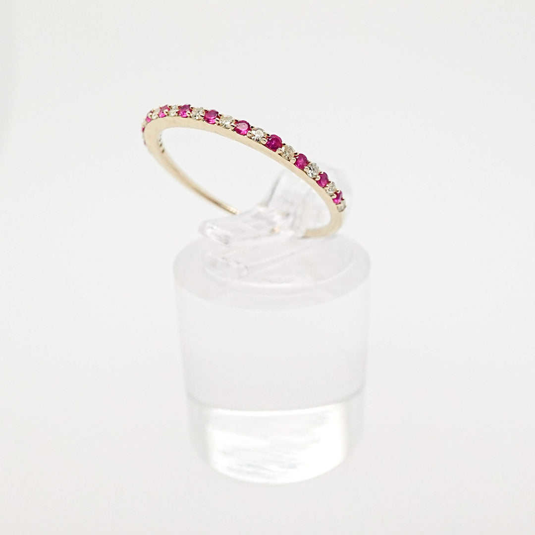 Alternating Diamond and Ruby Band