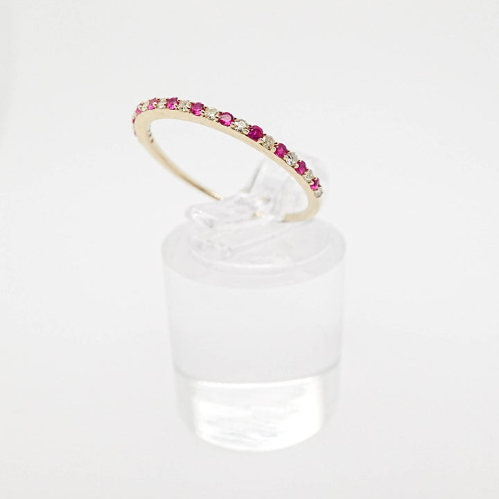 Alternating Diamond and Ruby Band