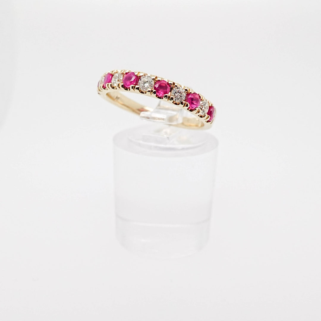 Alternating Diamond and Ruby Band