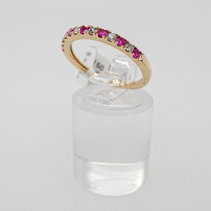 Alternating Diamond and Ruby Band