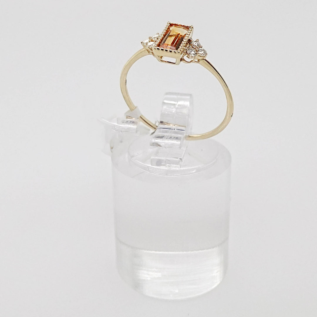 Baguette Citrine Ring with. Diamond Accents
