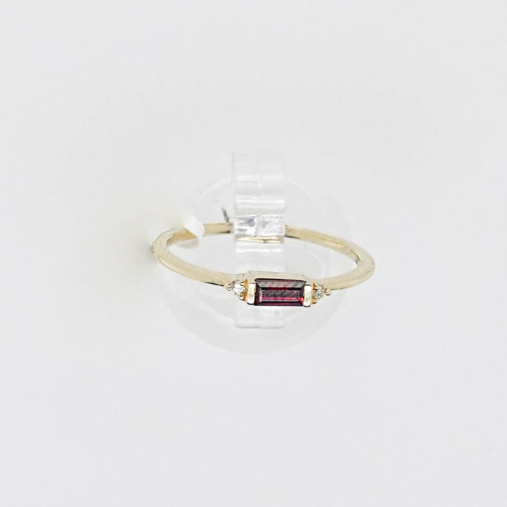 Garnet Ring with Diamond Accents