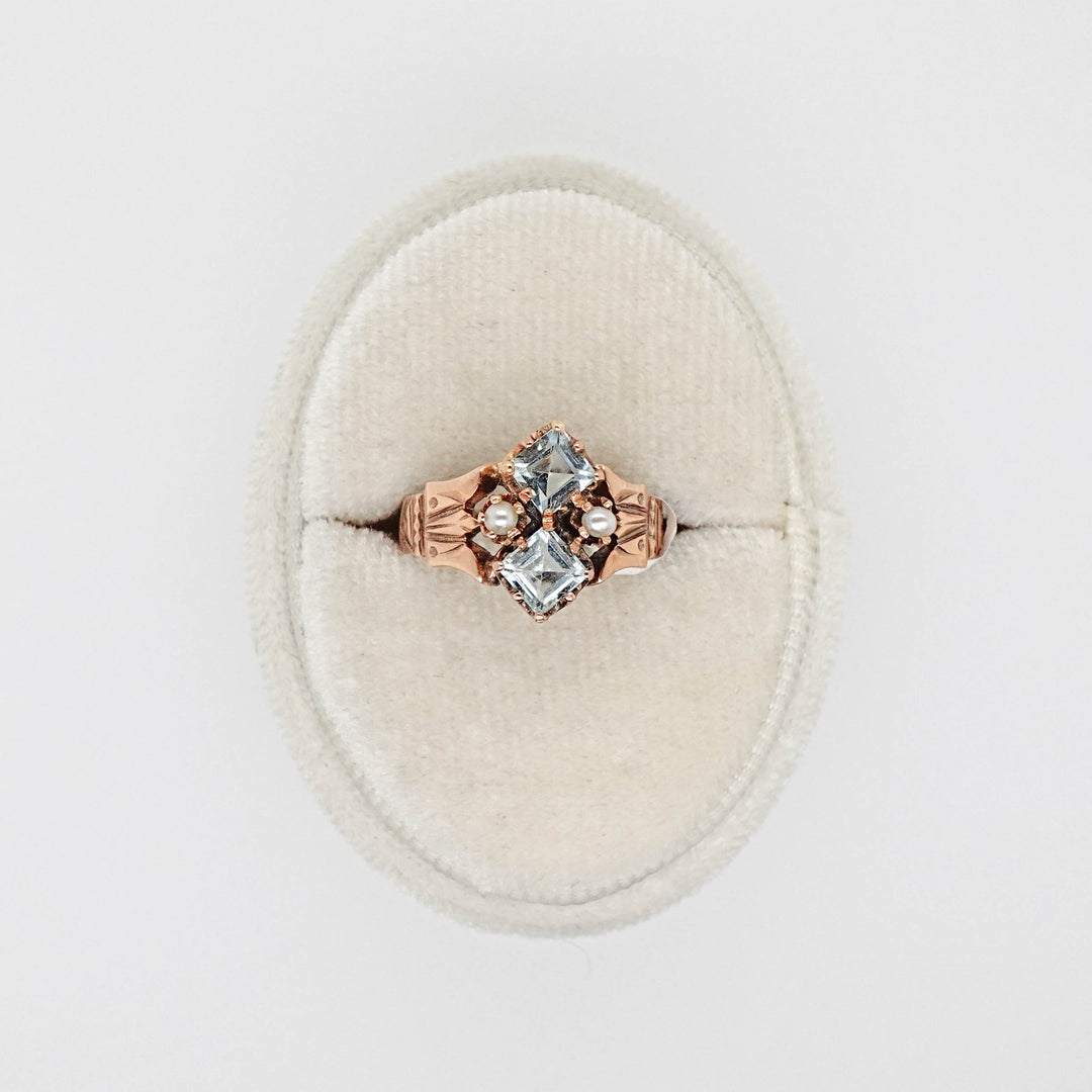 Aquamarine and Pearl Ring