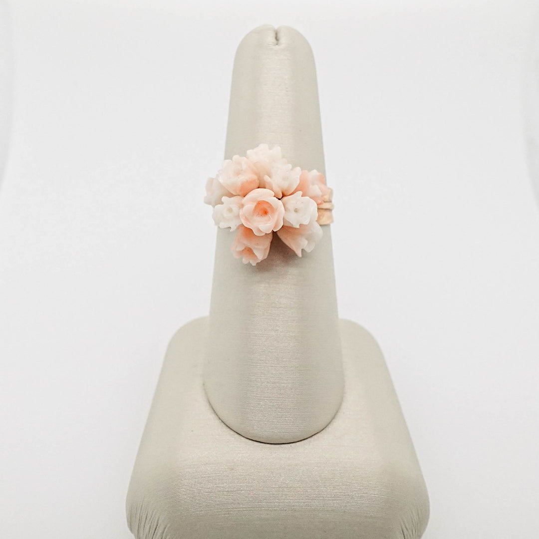 Coral Rose Bouquet Ring