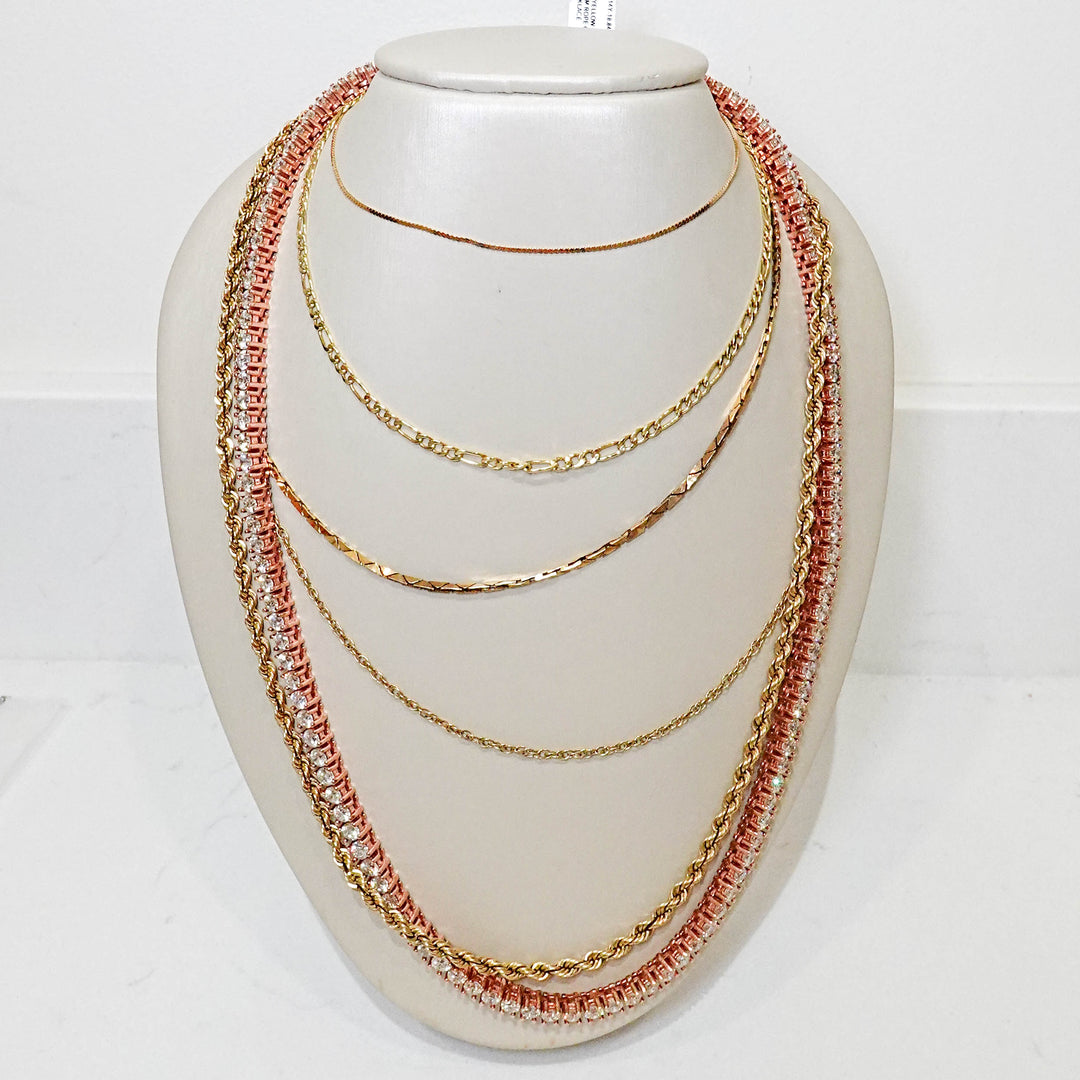 Rose Gold Diamond Line Necklace