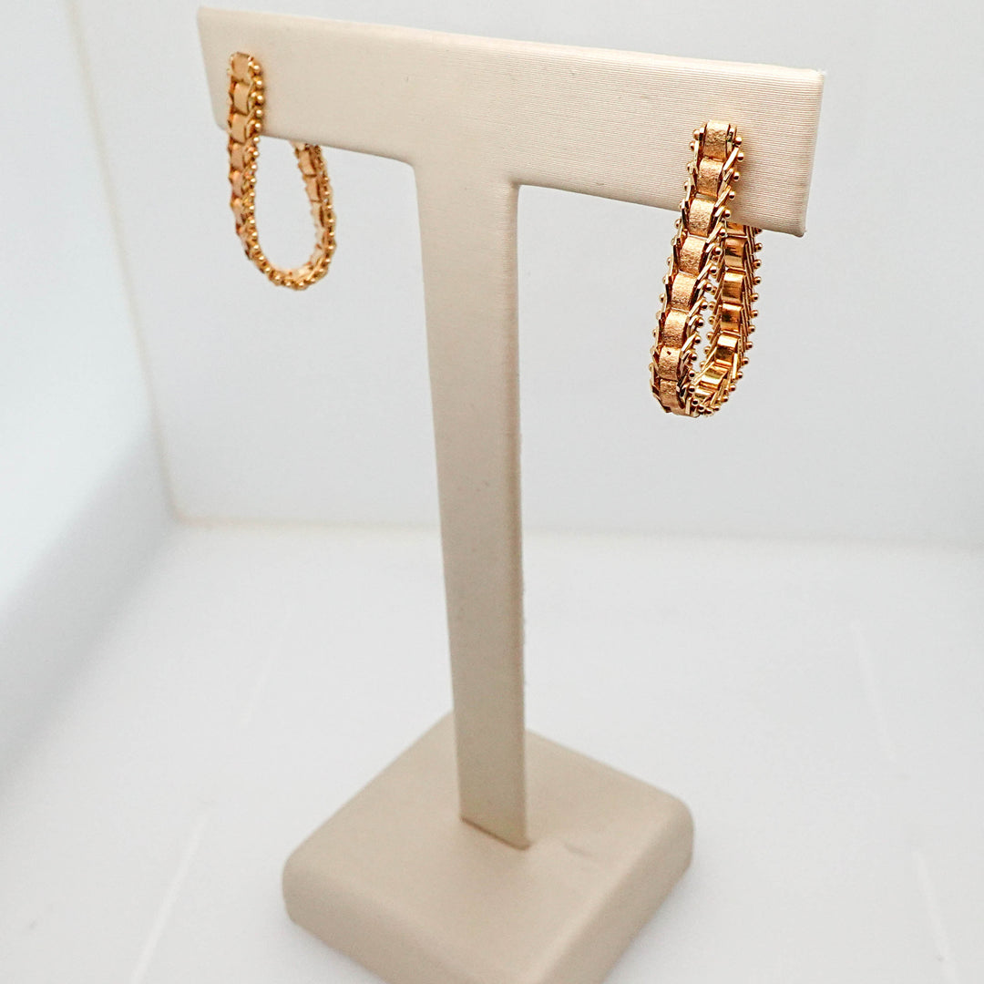 Chain Earrings with Bead Detail