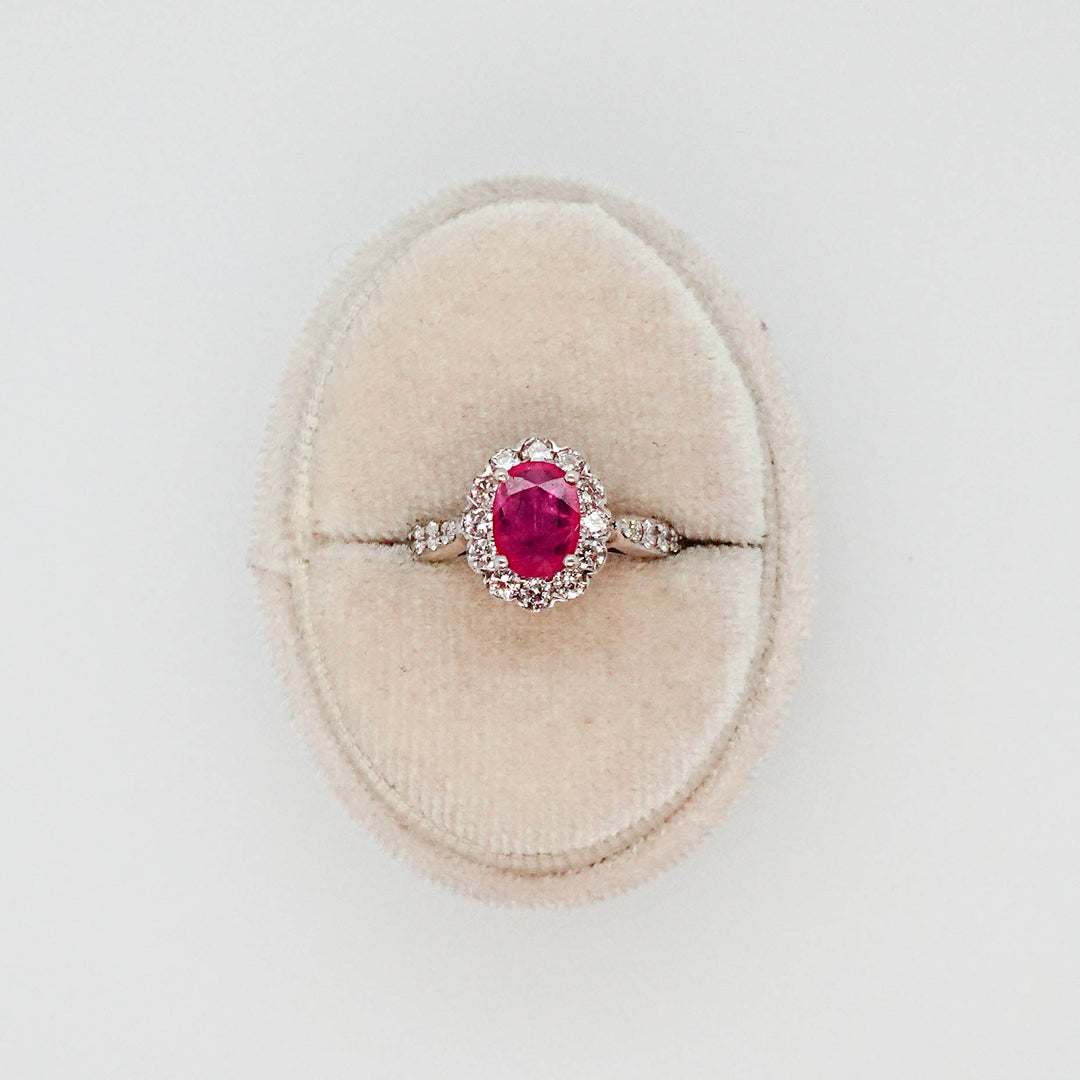 Ruby Ring Accented with Diamonds