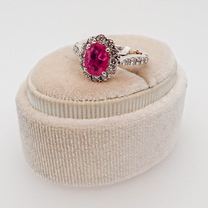 Ruby Ring Accented with Diamonds