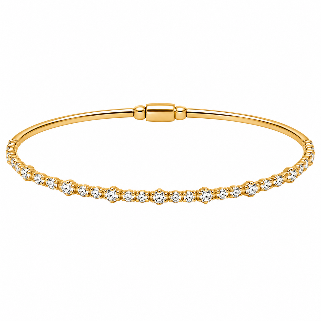 Alternating Round Diamond Flex Bangle