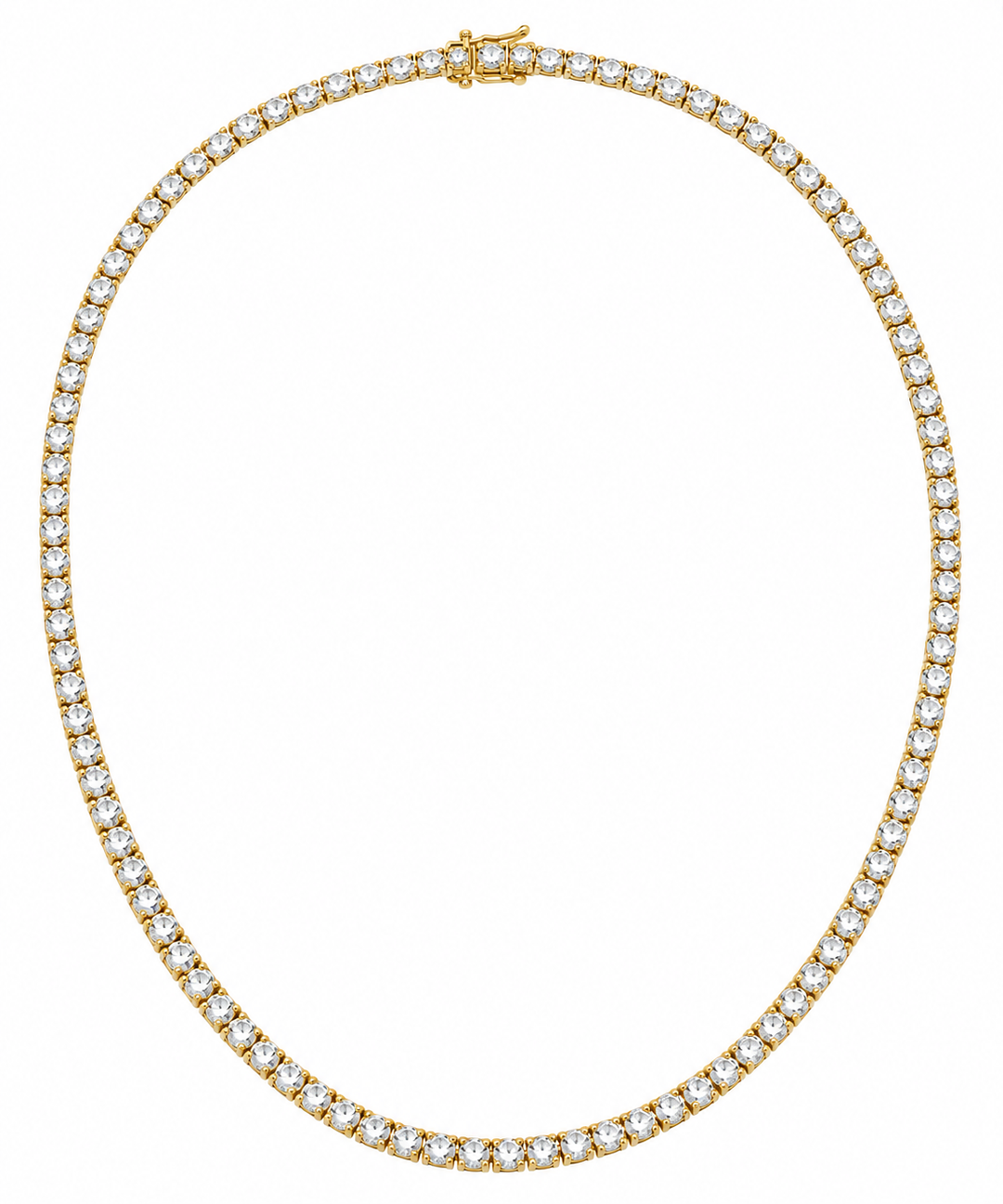 Yellow Gold Diamond Tennis Necklace
