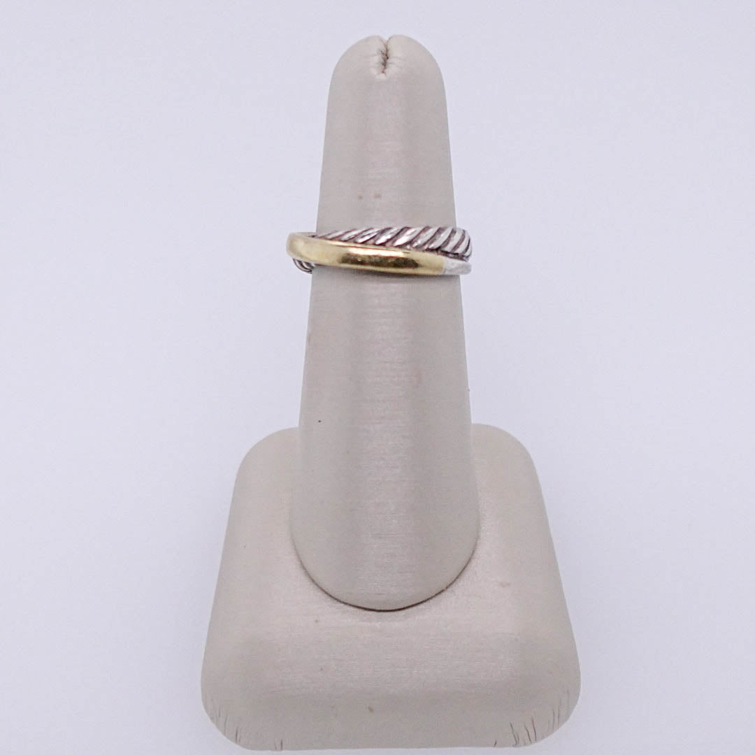 David Yurman Sterling Silver and Yellow Gold Ring