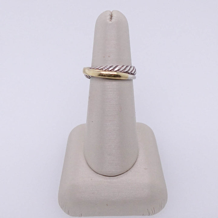 David Yurman Sterling Silver and Yellow Gold Ring