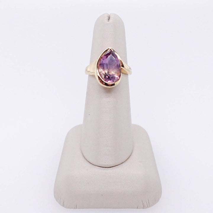 Pear Amethyst Dinner Ring