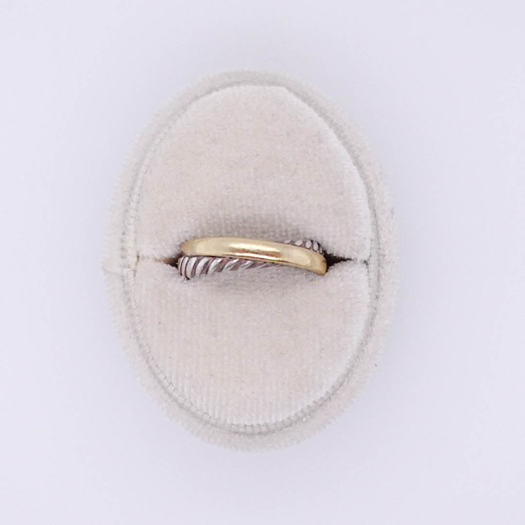 David Yurman Sterling Silver and Yellow Gold Ring