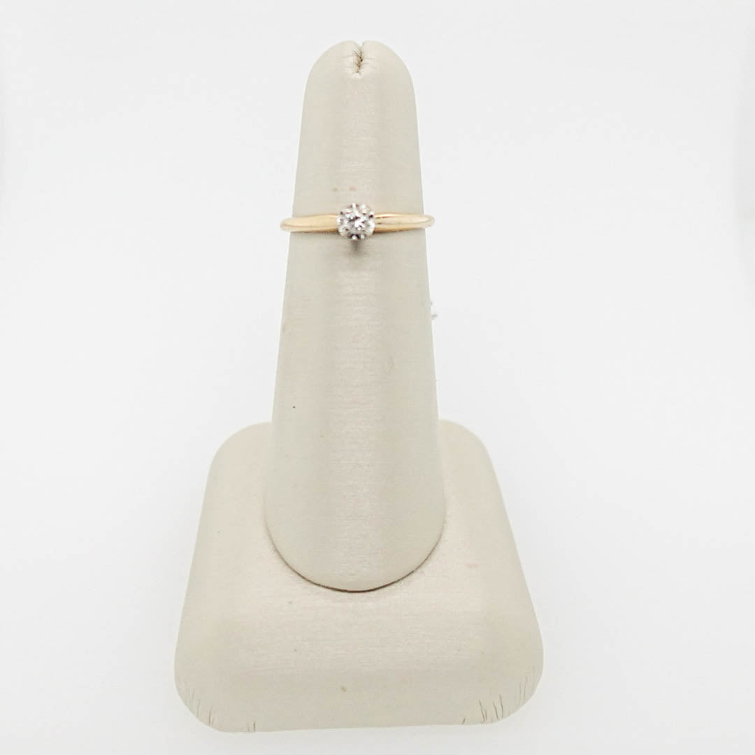Round Solitaire Ring with White Head