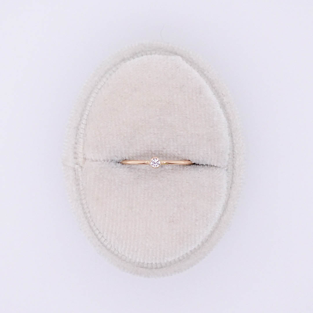 Thin Ring with Bezel Diamond