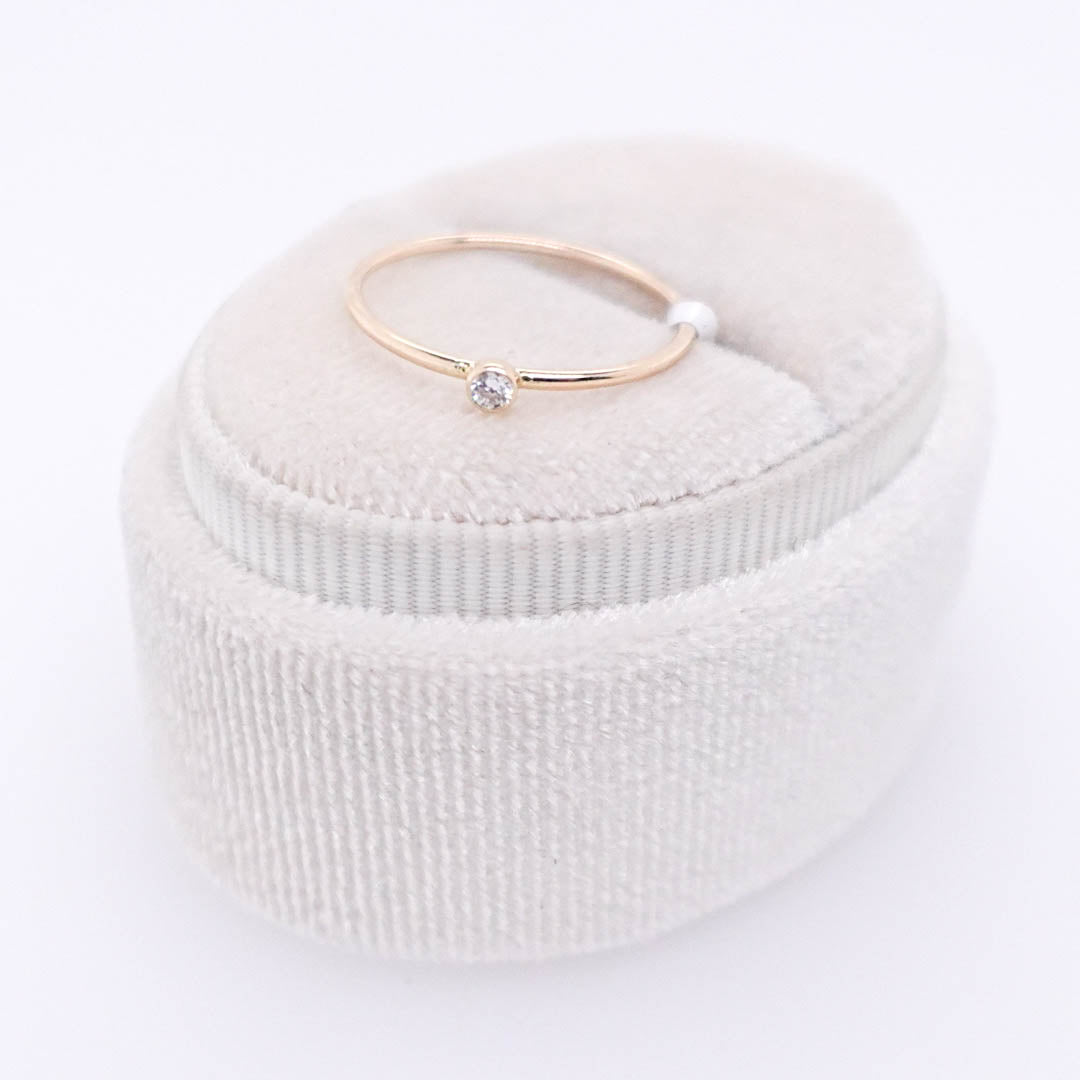 Thin Ring with Bezel Diamond