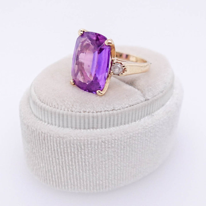 Amethyst and Cubic Zirconia Ring