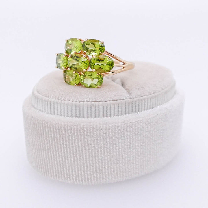Seven Oval Peridot Dinner Ring
