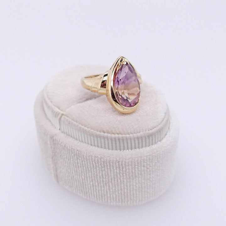 Pear Amethyst Dinner Ring