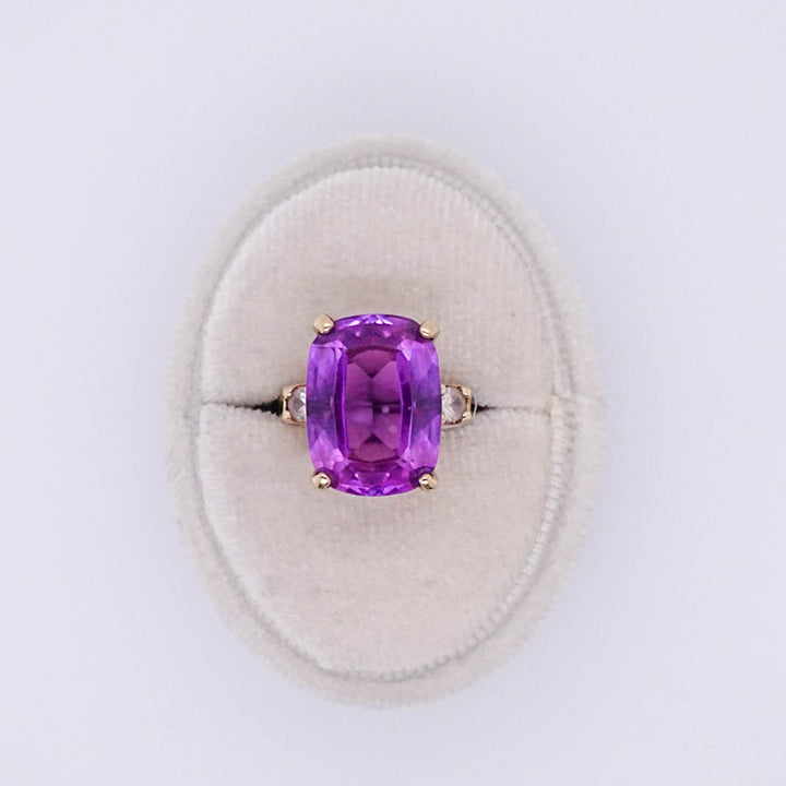 Amethyst and Cubic Zirconia Ring