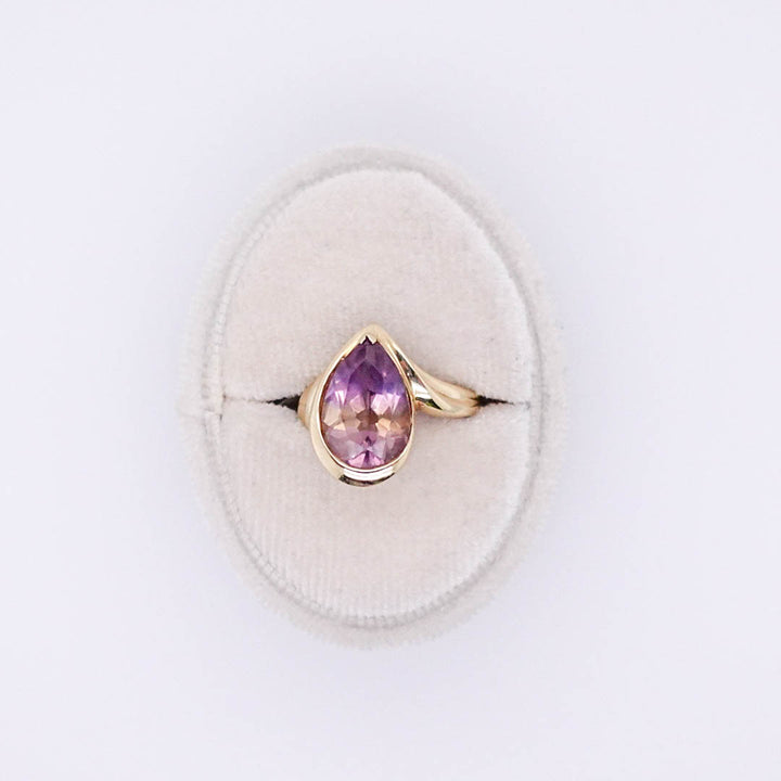 Pear Amethyst Dinner Ring