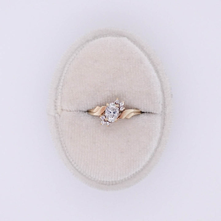 Oval CZ Ring with CZ Accent Stones