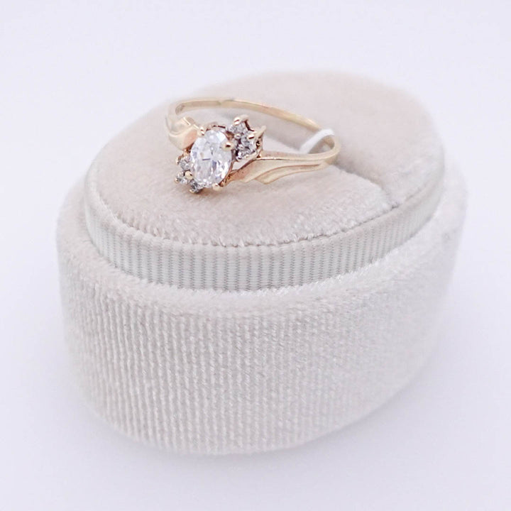 Oval CZ Ring with CZ Accent Stones