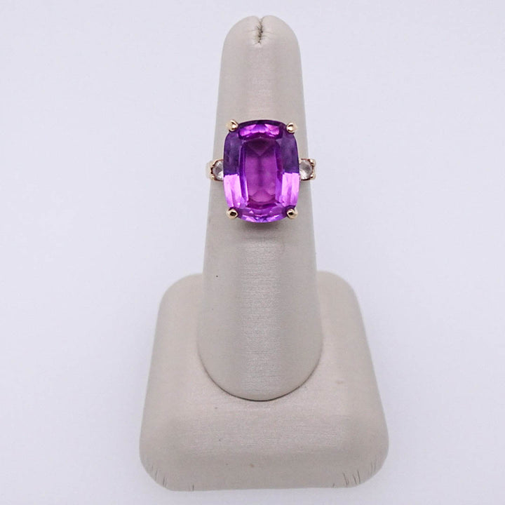 Amethyst and Cubic Zirconia Ring