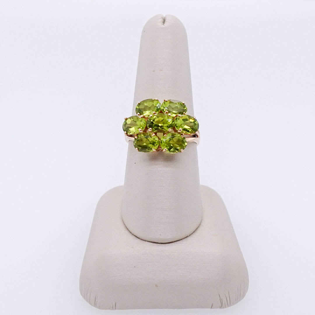 Seven Oval Peridot Dinner Ring