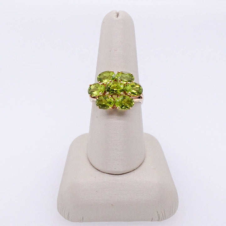 Seven Oval Peridot Dinner Ring
