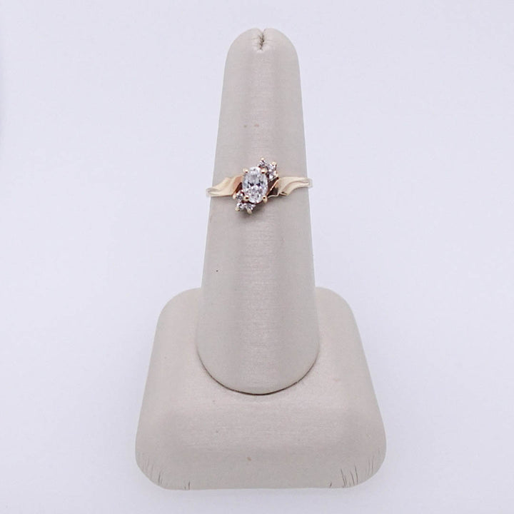 Oval CZ Ring with CZ Accent Stones