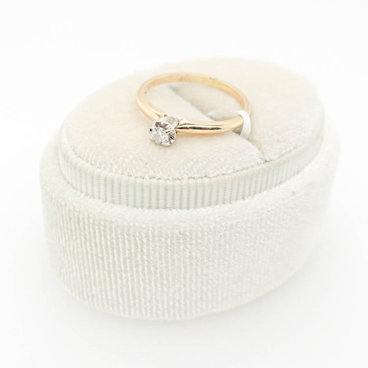 Round Solitaire Ring with White Head